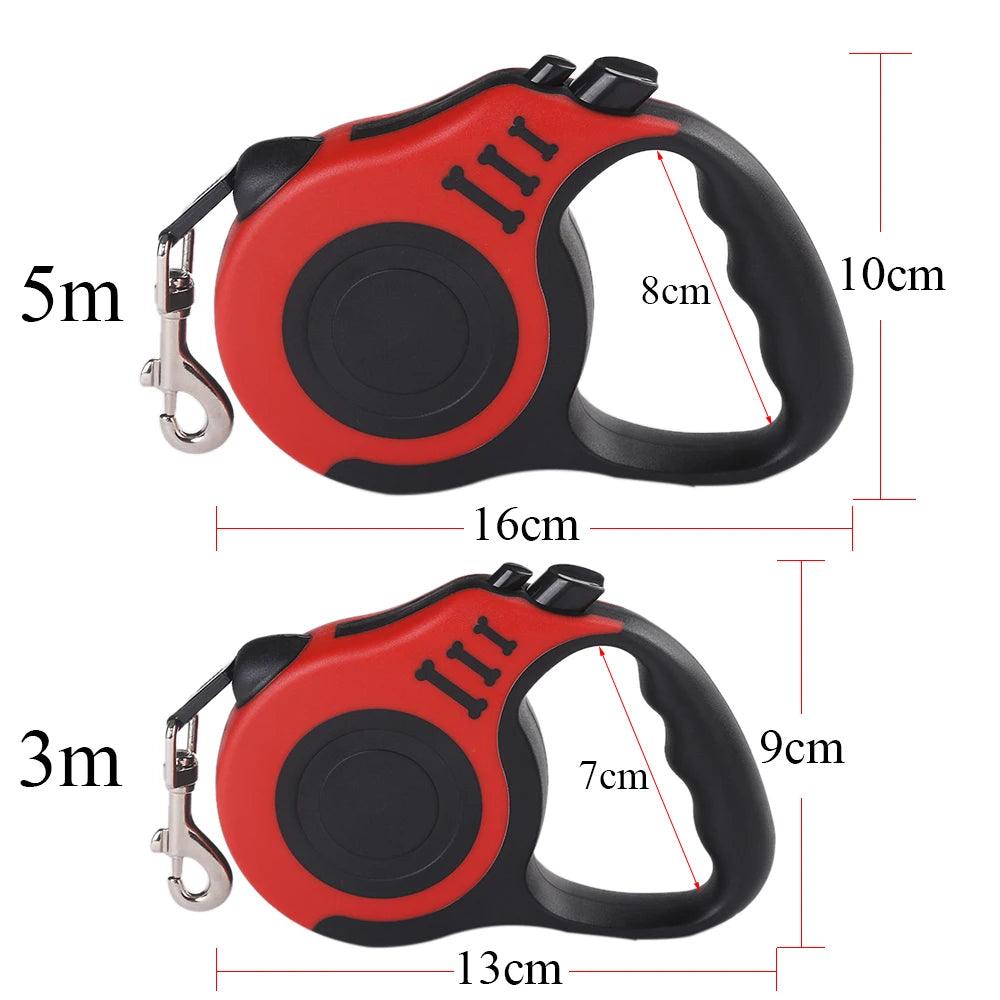 3m 5m Dog Leash for Small Dogs Cat Automatic Retractable Durable Nylon Lead Puppy Outdoor Travel Walking Hiking Traction Rope - Ammpoure Wellbeing