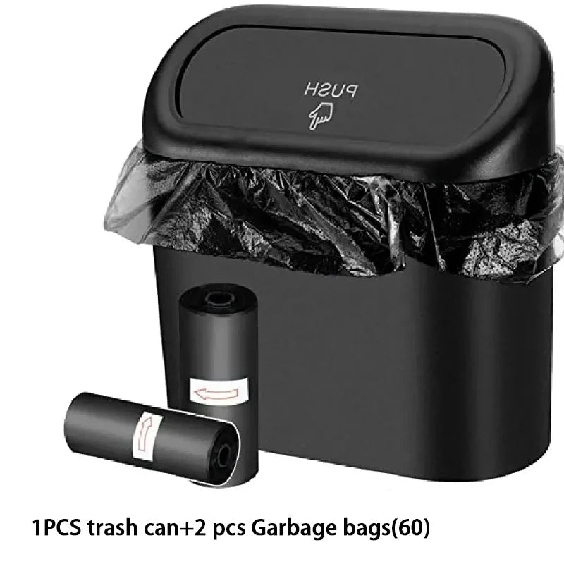 3Pcs Car trash can (with lid) contains 60 (300) garbage bags, small car trash can, leak - proof mini car accessories - Ammpoure Wellbeing