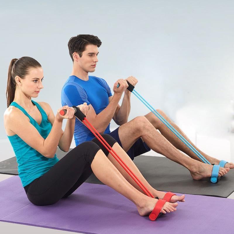 4 Exercise (Working out) Resistance Bands Rower - Ammpoure Wellbeing