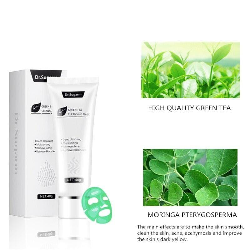 40g Dr. Sugarm Green Tea Blackhead Mask Skin Care Remove Acne Nose Deep Cleansing - Ammpoure Wellbeing