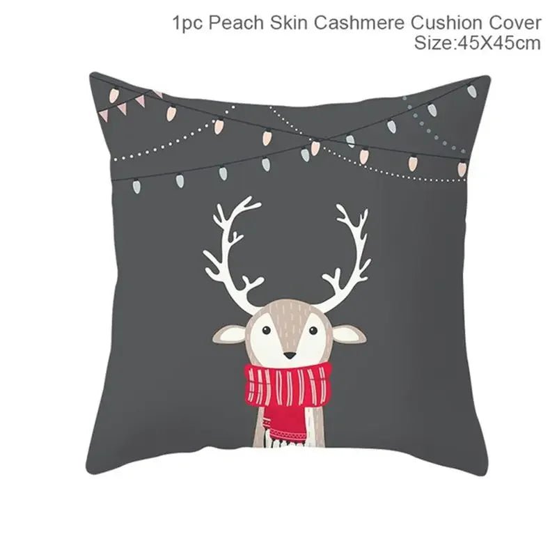 45cm Christmas Cushion Cover Pillowcase 2024 Christmas Decorations for Home Ornament Xmas New Year Christmas Decor 2023 Noel - Ammpoure Wellbeing