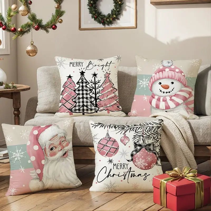 45cm Christmas Cushion Cover Pillowcase 2024 Christmas Decorations for Home Ornament Xmas New Year Christmas Decor 2023 Noel - Ammpoure Wellbeing