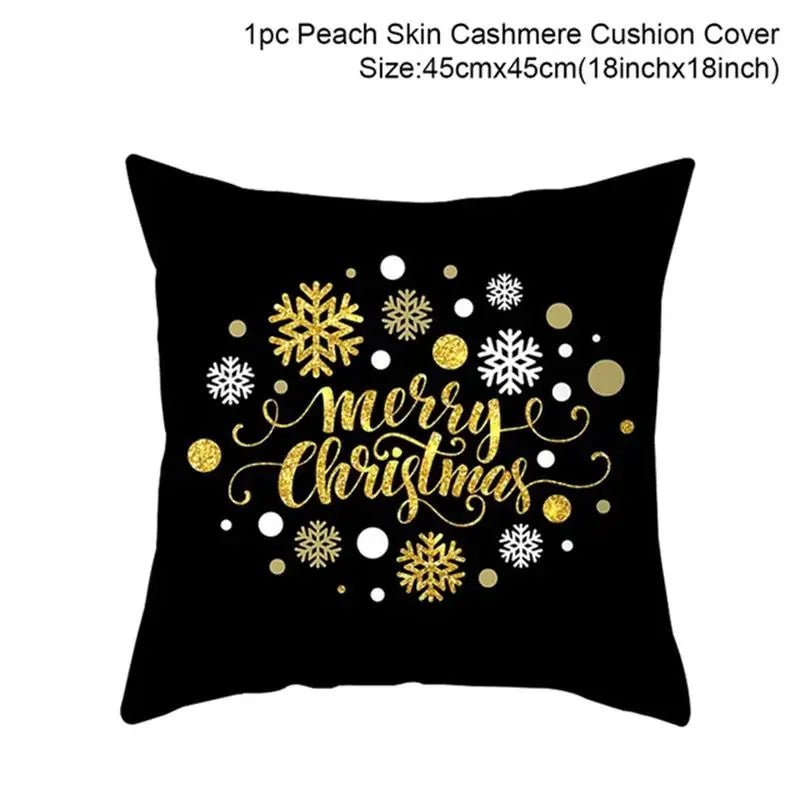 45cm Christmas Cushion Cover Pillowcase 2024 Christmas Decorations for Home Ornament Xmas New Year Christmas Decor 2023 Noel - Ammpoure Wellbeing