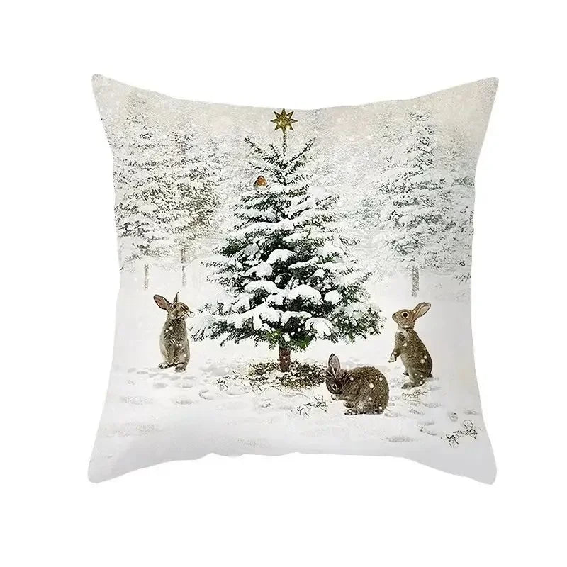 45cm Christmas Cushion Cover Pillowcase 2024 Christmas Decorations for Home Ornament Xmas New Year Christmas Decor 2023 Noel - Ammpoure Wellbeing