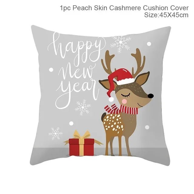 45cm Christmas Cushion Cover Pillowcase 2024 Christmas Decorations for Home Ornament Xmas New Year Christmas Decor 2023 Noel - Ammpoure Wellbeing