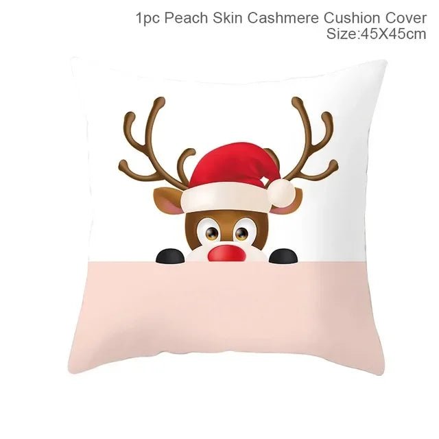 45cm Christmas Cushion Cover Pillowcase 2024 Christmas Decorations for Home Ornament Xmas New Year Christmas Decor 2023 Noel - Ammpoure Wellbeing