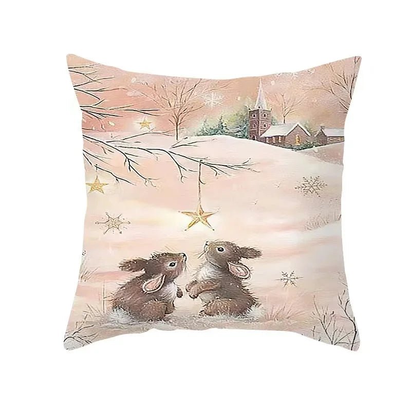 45cm Christmas Cushion Cover Pillowcase 2024 Christmas Decorations for Home Ornament Xmas New Year Christmas Decor 2023 Noel - Ammpoure Wellbeing