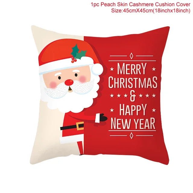 45cm Christmas Cushion Cover Pillowcase 2024 Christmas Decorations for Home Ornament Xmas New Year Christmas Decor 2023 Noel - Ammpoure Wellbeing