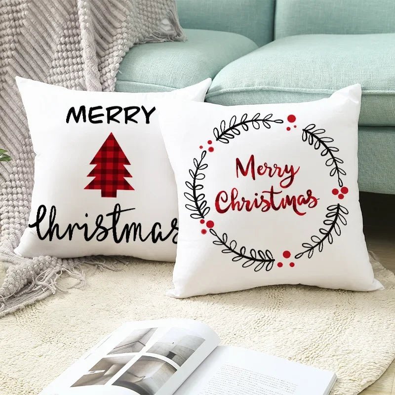 45cm Christmas Cushion Cover Pillowcase 2024 Christmas Decorations for Home Ornament Xmas New Year Christmas Decor 2023 Noel - Ammpoure Wellbeing