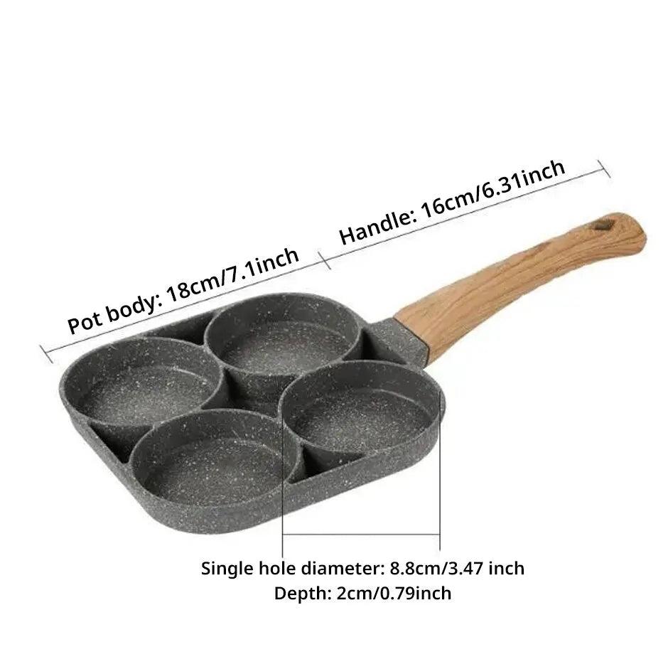 4hole Omelet Pan Frying Pot Thickened Nonstick Egg Pancake Steak Cooking Pans Hamburg Bread Breakfast Maker Induction Cookware - Ammpoure Wellbeing