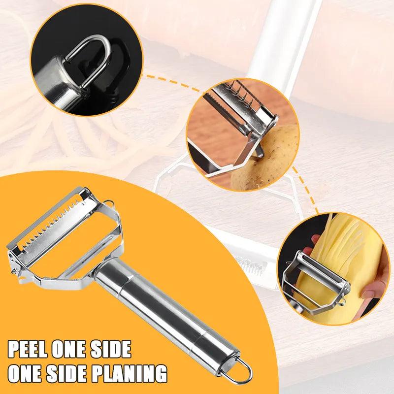 4In1 Multifunctional Vegetable Peeler Fruit Peeler Stainless Steel Vegetable Cutter Melon Planer Household Kitchen Gadgets - Ammpoure Wellbeing