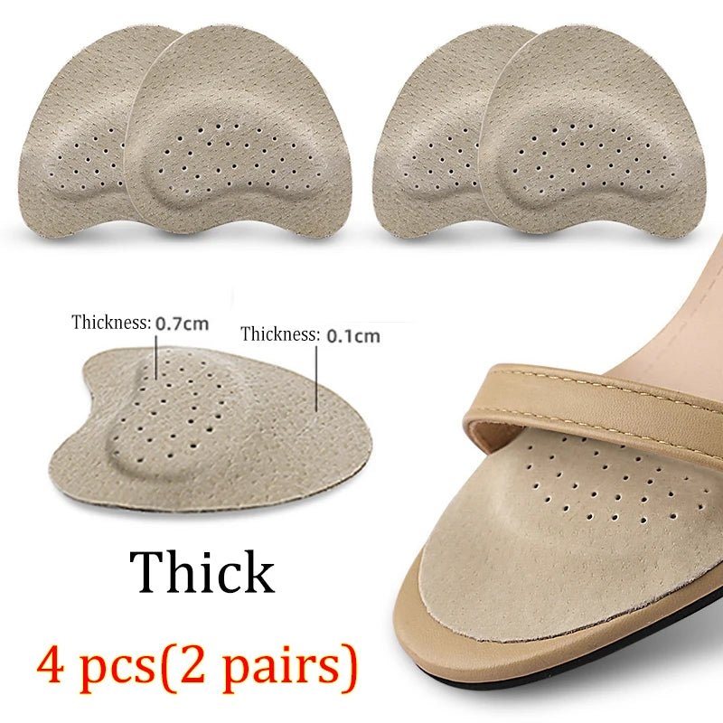 4pcs Sandals Anti - slip Stickers Leather Forefoot Pad Women High Heels Pain Relief Insert Insoles Toe Cushion Foot Care Shoes Pad - Ammpoure Wellbeing