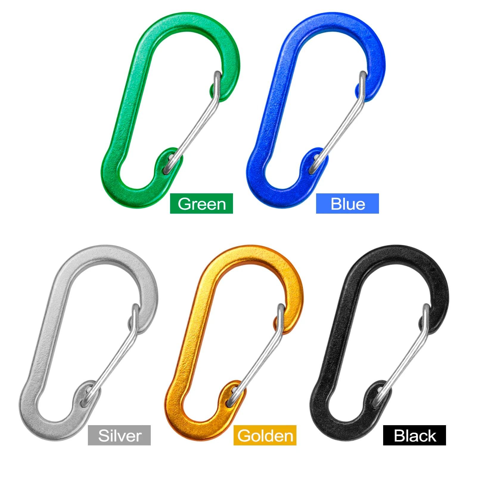 5 Pack Carabiner Clips Mini Aluminum Alloy Keychain Carabiner Clip D Rings for Outdoor Camping Hiking Fishing Backpacking 2024 - Ammpoure Wellbeing