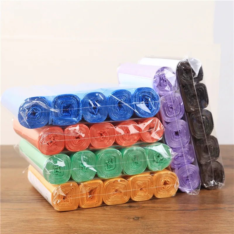 5 Rolls 1 pack 100Pcs Household Disposable Trash Pouch Kitchen Storage Garbage Bags Cleaning Waste Bag Plastic Bag - Ammpoure Wellbeing