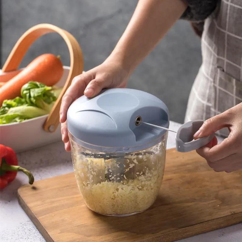 500/900ML Manual Meat Mincer Garlic Chopper Rotate Garlic Press Crusher Vegetable Onion Cutter Kitchen Cooking Accessories - Ammpoure Wellbeing