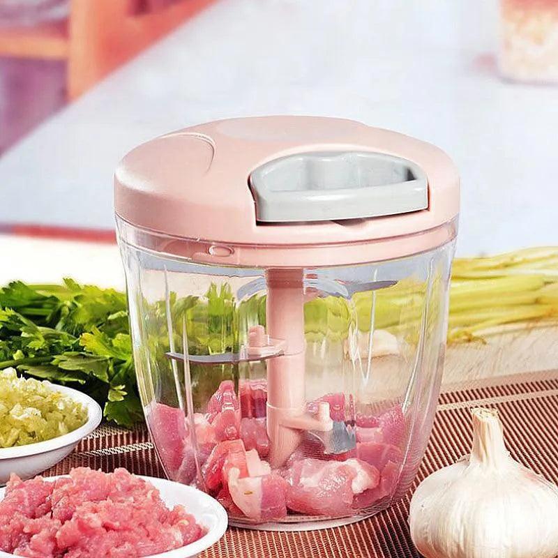 500/900ML Manual Meat Mincer Garlic Chopper Rotate Garlic Press Crusher Vegetable Onion Cutter Kitchen Cooking Accessories - Ammpoure Wellbeing