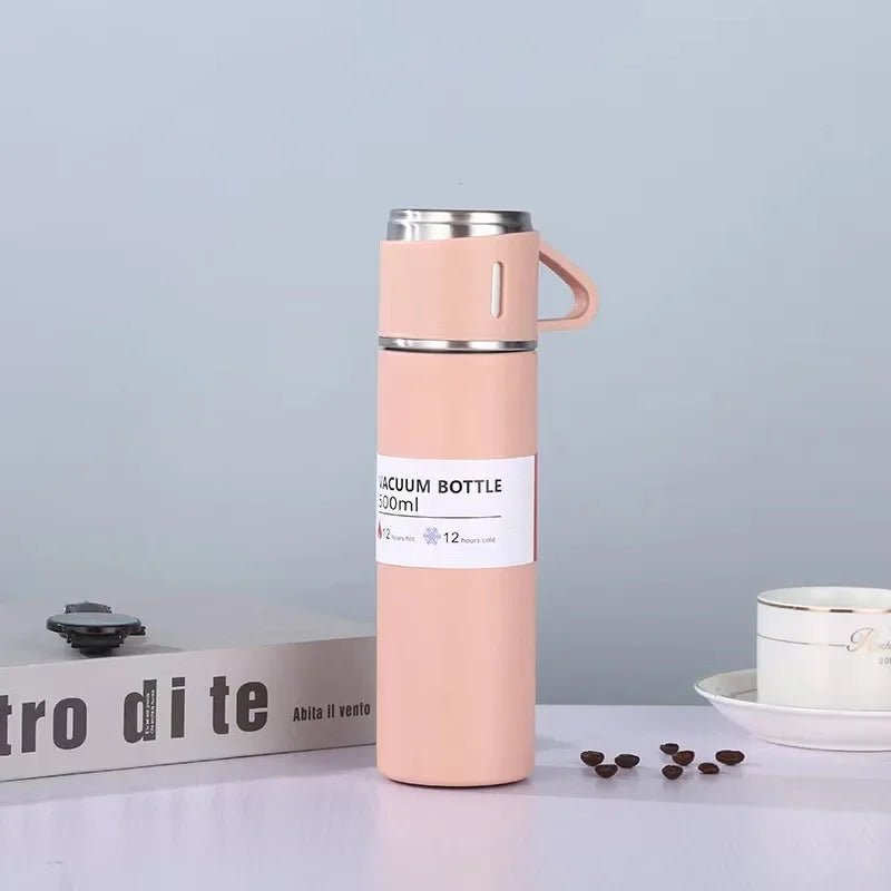 500ML 304 Stainless Steel Vacuum Insulated Bottle Gift Set Office Business Style Coffee Mug Thermos Bottle Portable Flask Carafe - Ammpoure Wellbeing