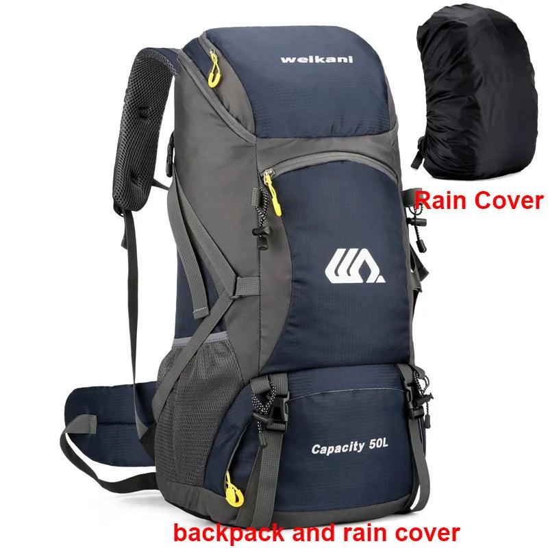 50L Travel Backpack Camping Men Large Hiking Bag Tourist Rucksack Waterproof Outdoor Sports Climbing Mountaineering Bag Luggage - Ammpoure Wellbeing