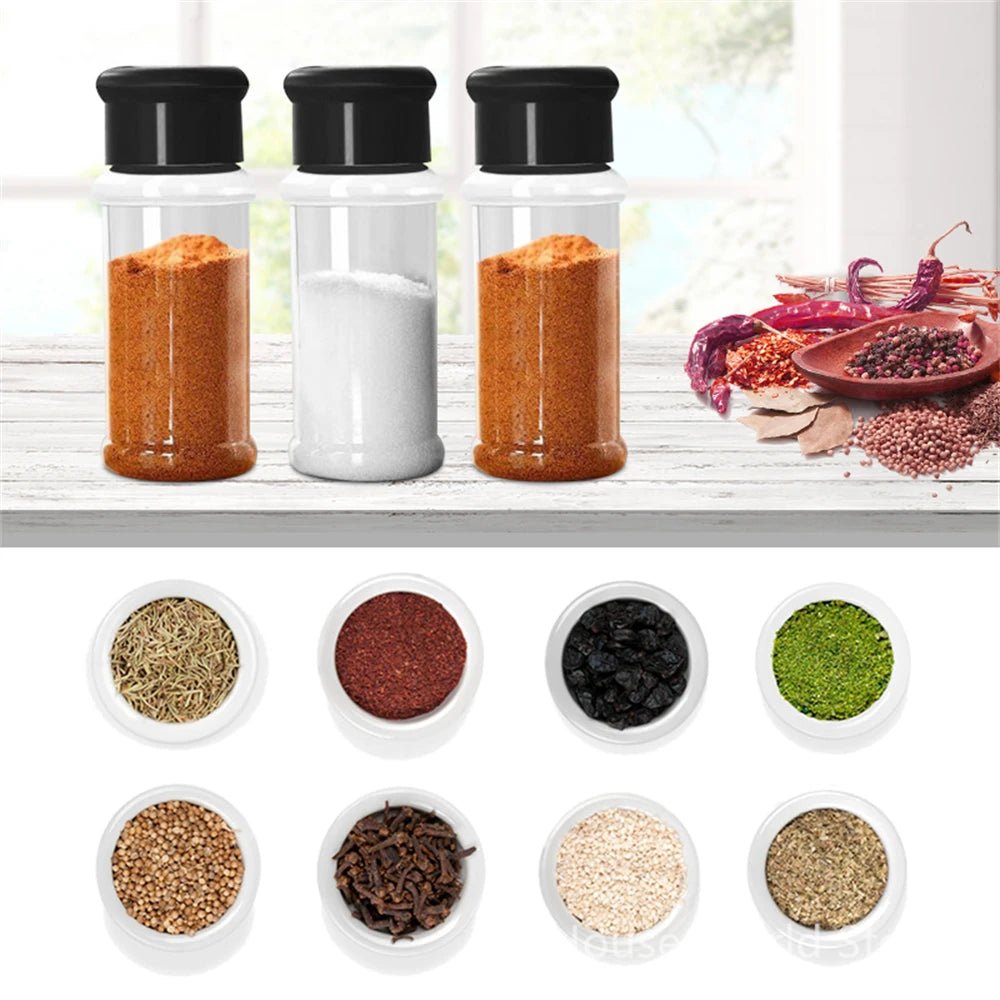 5/10/15/20PC Jars for spices Salt and Pepper Shaker Seasoning Jar spice organizer Plastic Barbecue Condiment Kitchen Gadget Tool - Ammpoure Wellbeing