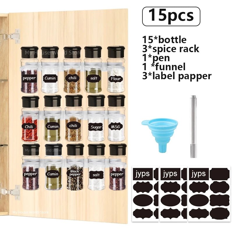 5/10/15/20PC Jars for spices Salt and Pepper Shaker Seasoning Jar spice organizer Plastic Barbecue Condiment Kitchen Gadget Tool - Ammpoure Wellbeing