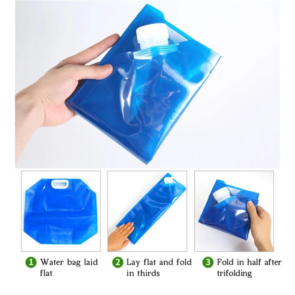 5L Water Bag Folding Portable Sports Storage Container Jug Bottle For Outdoor Travel Camping with Handle Folding Water Bag - Ammpoure Wellbeing