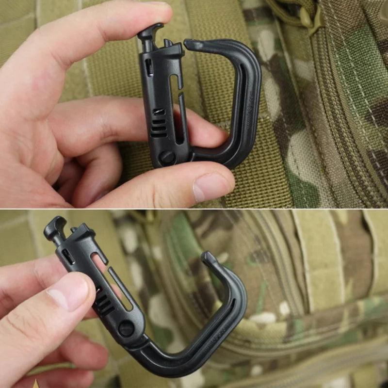 5PC Plasctic Shackle Carabiner D - ring Clip Molle Webbing Backpack Buckle Snap Lock Grimlock Multi Outdoor Hiking Camping Gear - Ammpoure Wellbeing