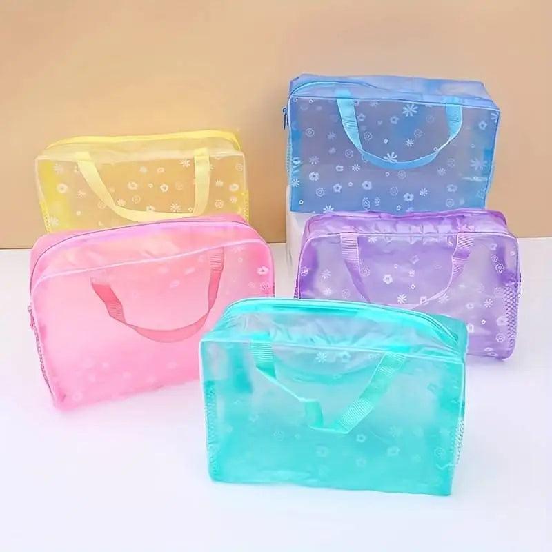 5pcs Transparent Toiletry Packaging Travel Cosmetic Bag Waterproof Travel BagToiletry Bag Portable Travel Business BeachBag - Ammpoure Wellbeing
