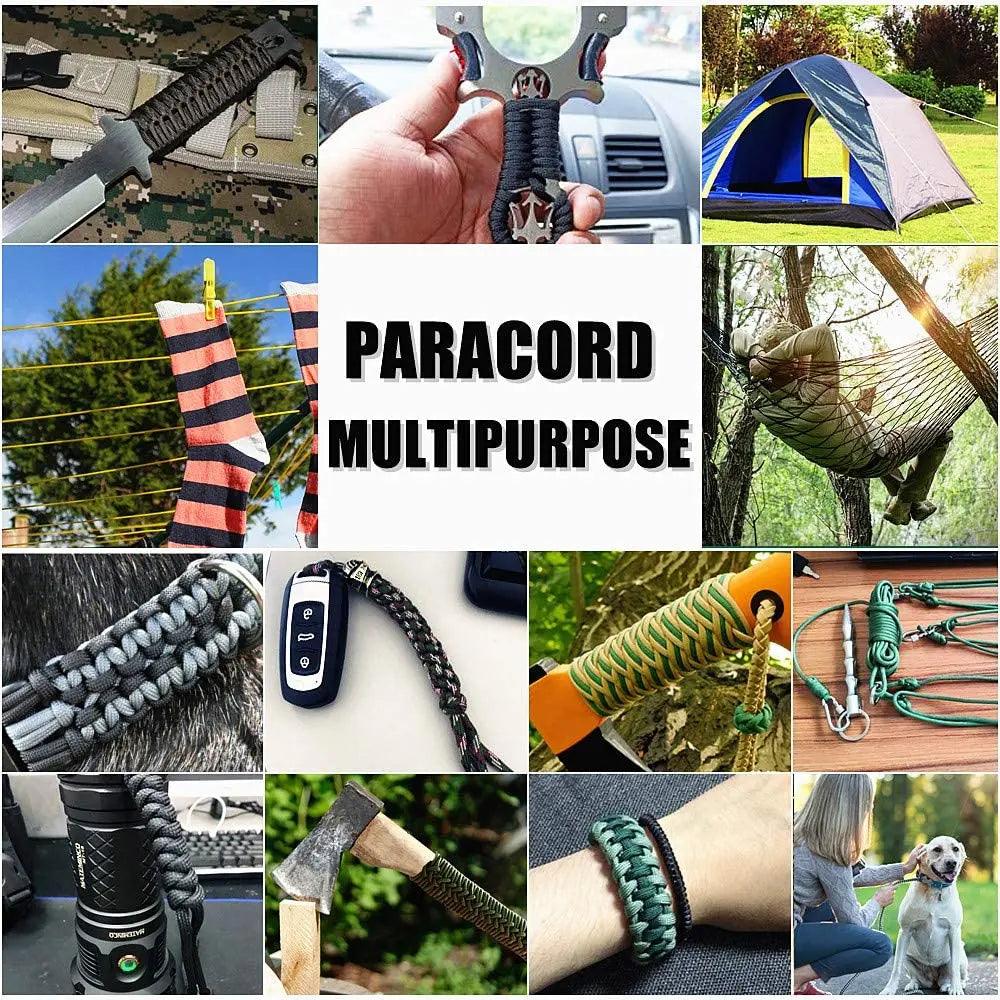 7 Strand 4mm Paracord 550 Military Tactical Parachute Cord Camping Survival Accessories Tent Lanyard DIY Bracelet Weaving Rope - Ammpoure Wellbeing