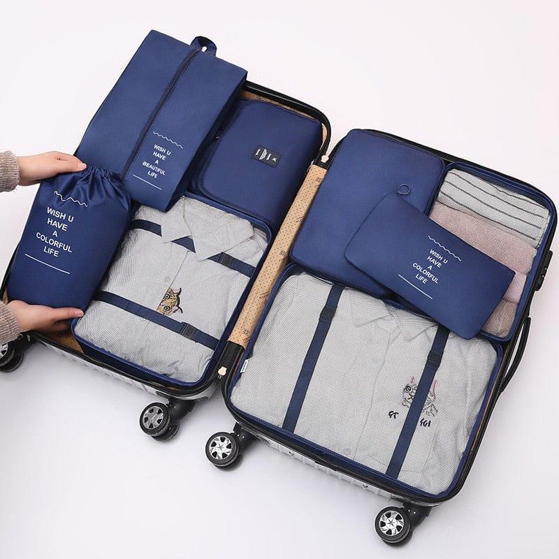 8Pcs/set Large Capacity Luggage Storage Bags For Packing Cube Clothes Underwear Cosmetic Travel Organizer Bag Toiletries Pouch - Ammpoure Wellbeing