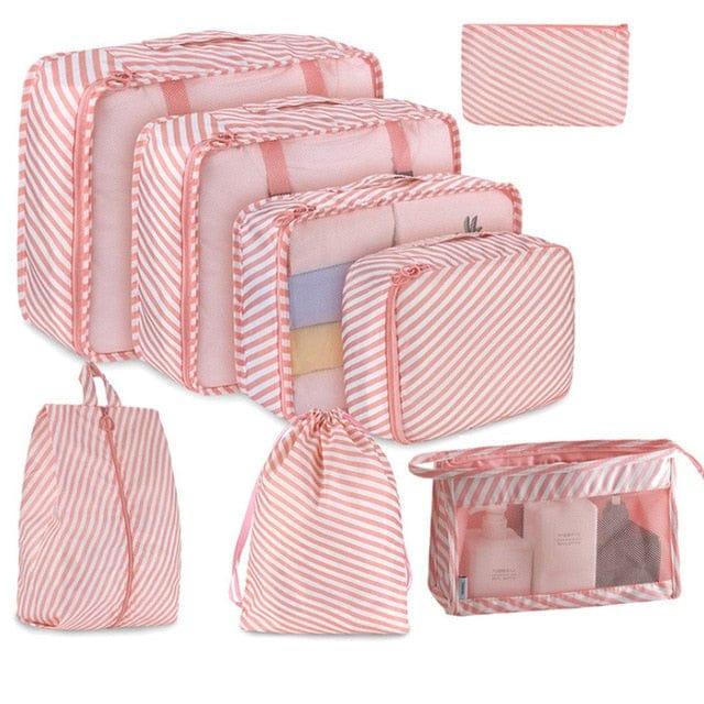 8Pcs/set Large Capacity Luggage Storage Bags For Packing Cube Clothes Underwear Cosmetic Travel Organizer Bag Toiletries Pouch - Ammpoure Wellbeing