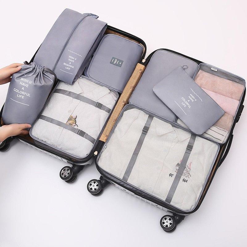 8Pcs/set Large Capacity Luggage Storage Bags For Packing Cube Clothes Underwear Cosmetic Travel Organizer Bag Toiletries Pouch - Ammpoure Wellbeing