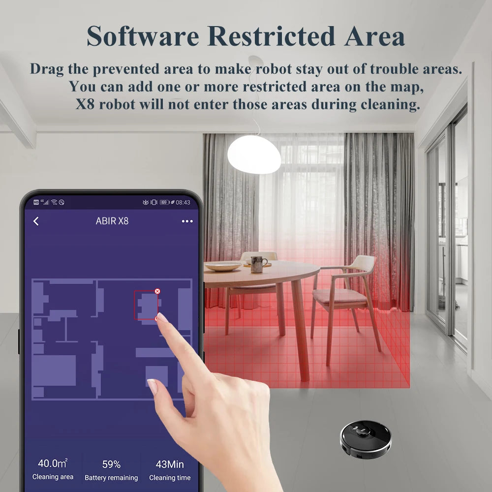 Robot Vacuum Cleaner ,Laser System, Multiple Floors Maps, Zone Cleaning,Restricted Area Setting for Home Carpet Cleaning