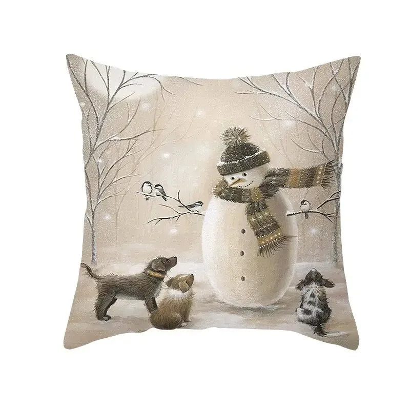 45cm Christmas Cushion Cover Pillowcase 2024 Christmas Decorations for Home Ornament Xmas New Year Christmas Decor 2023 Noel - Ammpoure Wellbeing