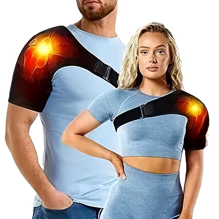 Heat Therapy Shoulder Brace Adjustable Shoulder Heating Pad UK for Frozen Shoulder Bursitis Tendinitis Strain Hot Cold Support Wrap