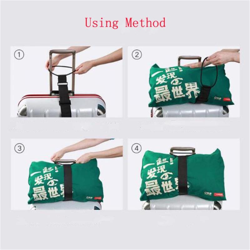 Adjustable Elastic Luggage Strap Carrier Strap Baggage Bungee Belts Suitcase Travel Security Carry On Straps - Ammpoure Wellbeing