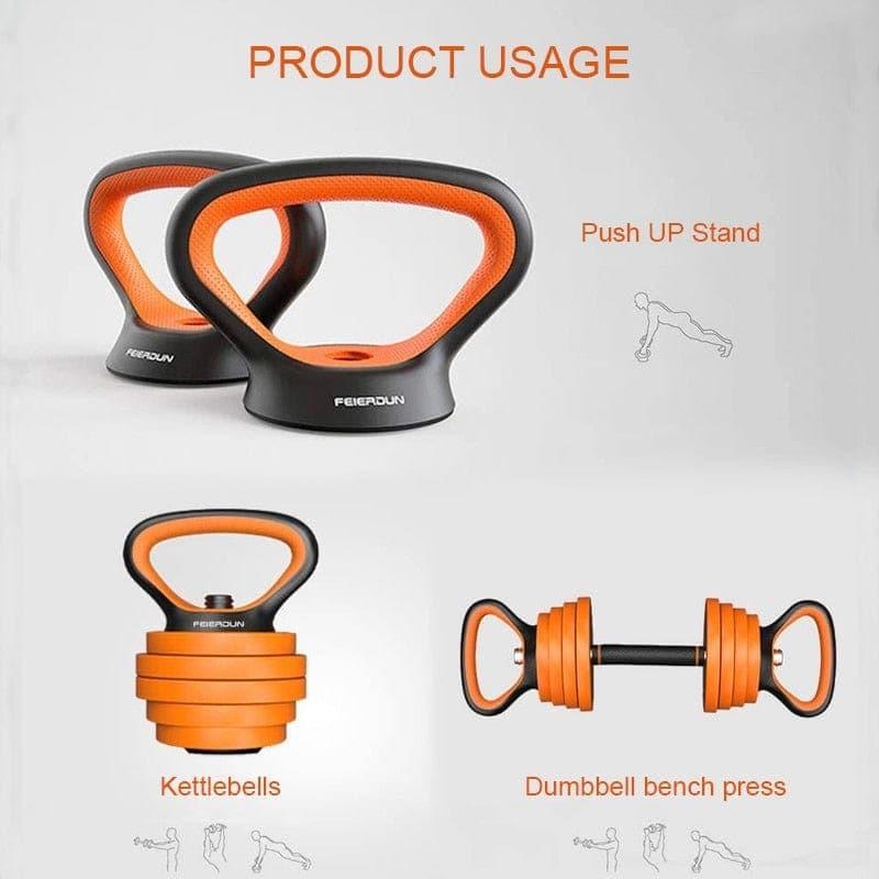 Adjustable Fitness Kettlebell Handle For Use With Weight Plates Home Gym Workout Comfortable Kettle Bell Grip Dumbbell Equipment - Ammpoure Wellbeing