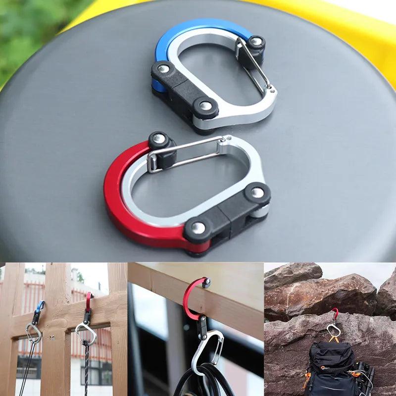 Aluminum Alloy Mountaineering Buckle Camping Hiking Travel Backpack Climbing Gadget Carabiner Clips Fishing Outdoor Accessories - Ammpoure Wellbeing