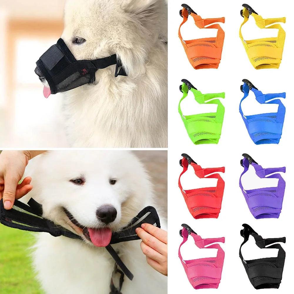 Anti Barking Dog Muzzle For Small Large Dogs Adjustable Mesh Breathable Pet Mouth Muzzles For Dogs Nylon Straps Dog Accessories - Ammpoure Wellbeing