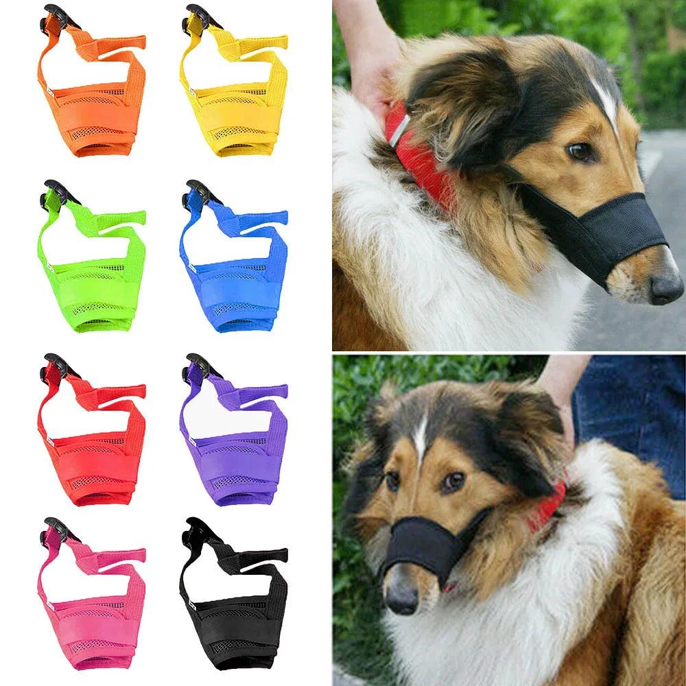 Anti Barking Dog Muzzle For Small Large Dogs Adjustable Mesh Breathable Pet Mouth Muzzles For Dogs Nylon Straps Dog Accessories - Ammpoure Wellbeing