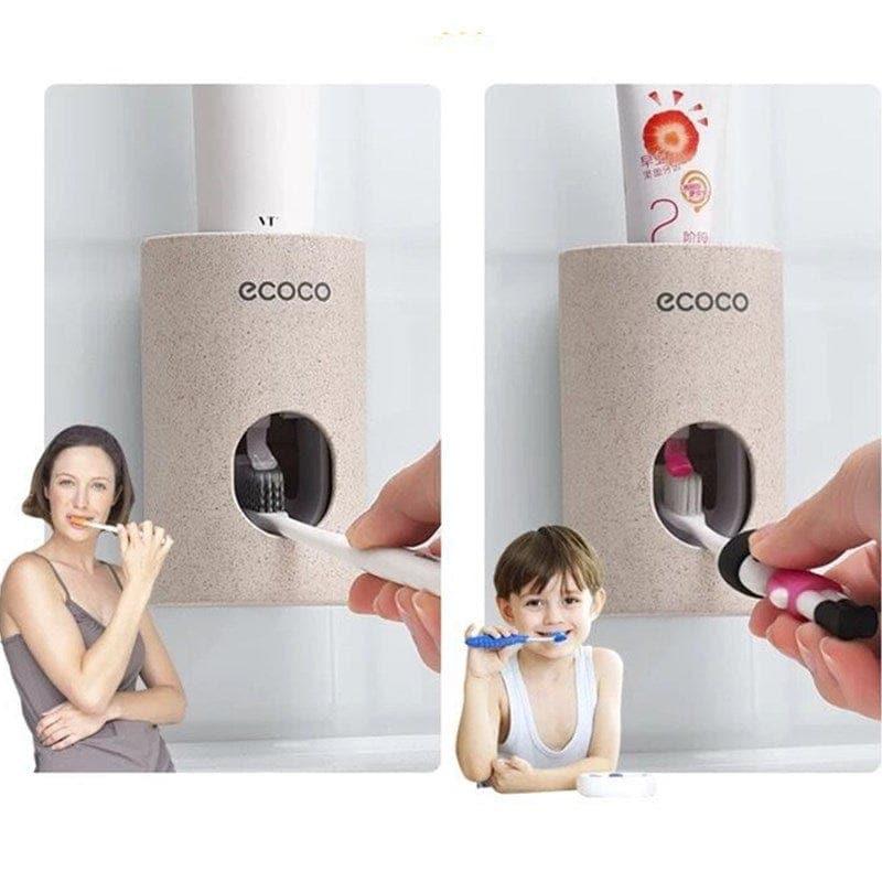 Automatic Toothpaste Dispenser non - toxic Wall hanger Mount Dust - Proof Toothpaste Squeezer quick take straw toothpaste rack home - Ammpoure Wellbeing