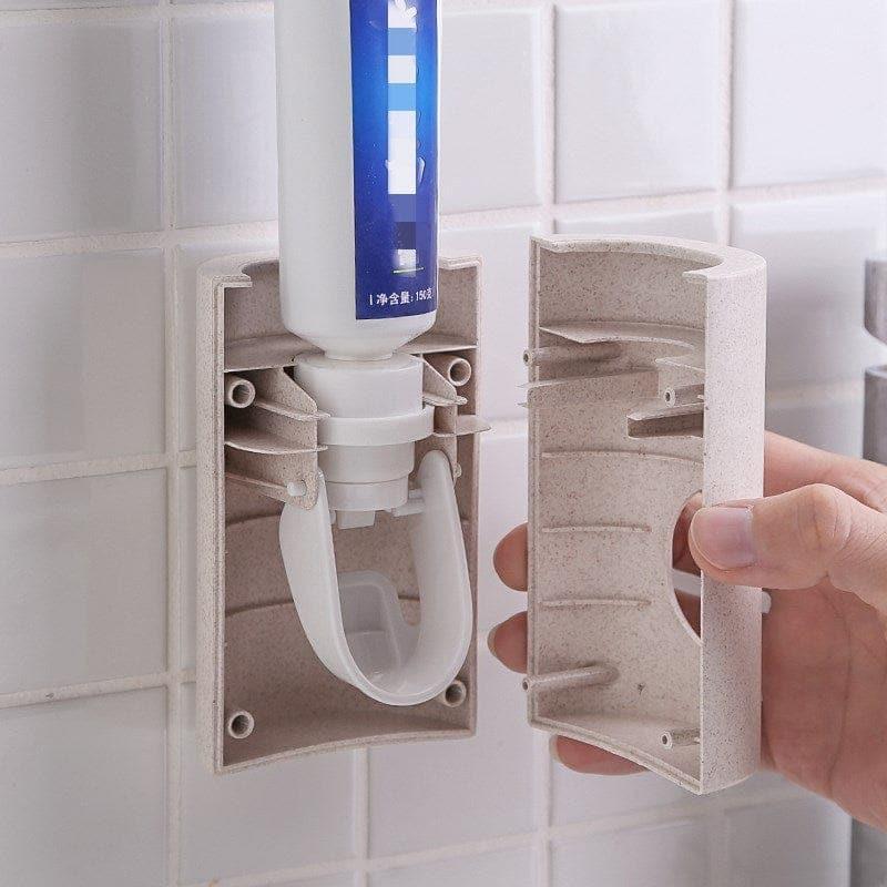 Automatic Toothpaste Dispenser non - toxic Wall hanger Mount Dust - Proof Toothpaste Squeezer quick take straw toothpaste rack home - Ammpoure Wellbeing