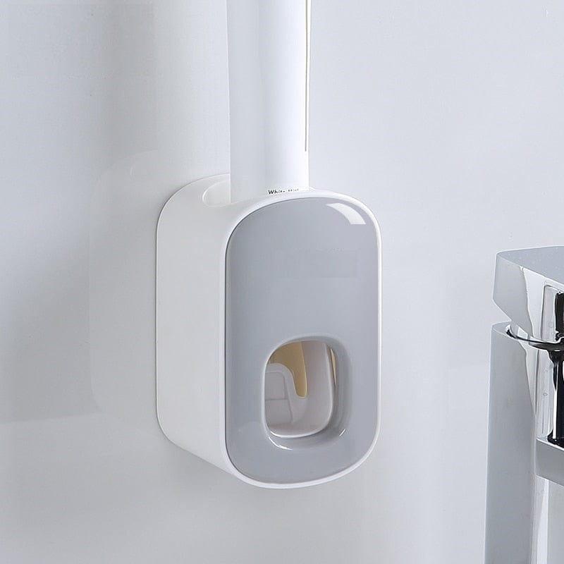 Automatic Toothpaste Dispenser Wall Mount Bathroom Bathroom Accessories Waterproof Toothpaste Squeezer Toothbrush Holder - Ammpoure Wellbeing
