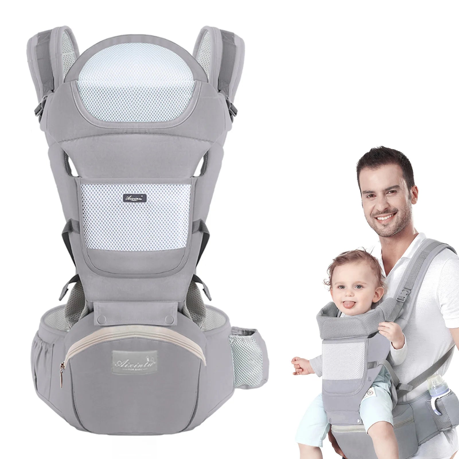 Baby Carrier Ergonomic Infant Multifunctional Waist Stool Newborn To Toddler Multi - use Before and After Kangaroo Bag Accessories - Ammpoure Wellbeing