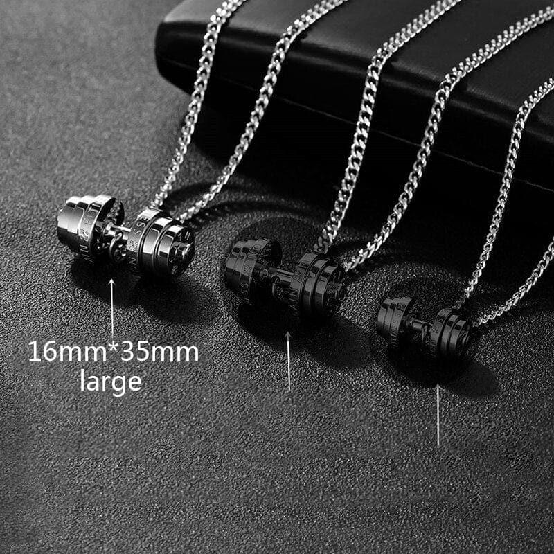 Barbell Necklace Male necklace stainless steel mens Couple pendants Fitness sports man accessories jewelry for neck - Ammpoure Wellbeing