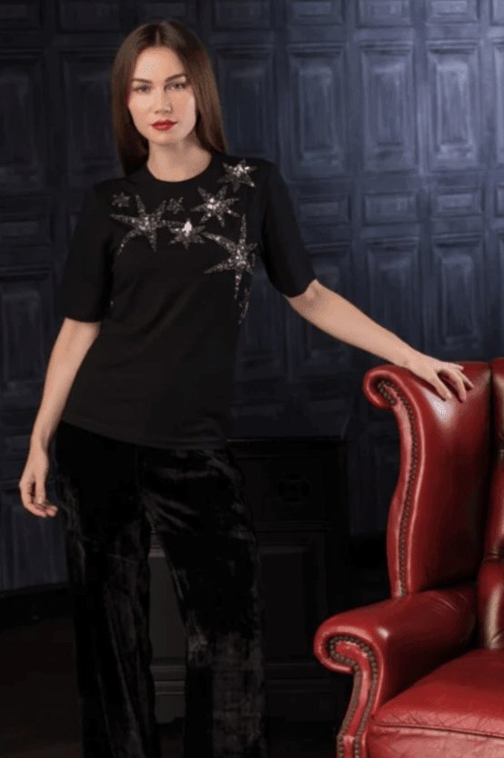 Black Star Beaded Top - Ammpoure Wellbeing