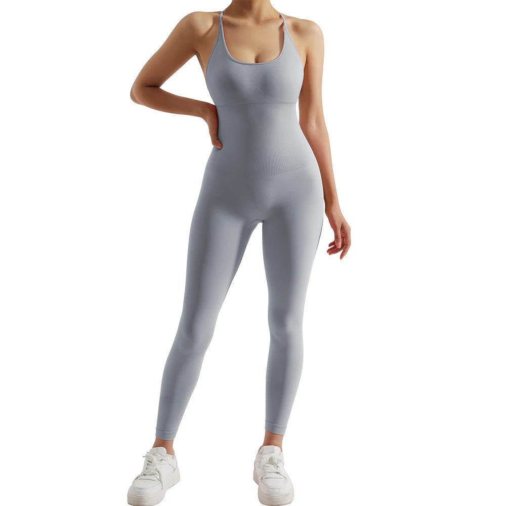 Bodycon Jumpsuit Women Full Seasons Casual Fitness Sporty Playsuit Sleeveless Slim Activewear All In One Jumpsuit Clothing Lady - Ammpoure Wellbeing