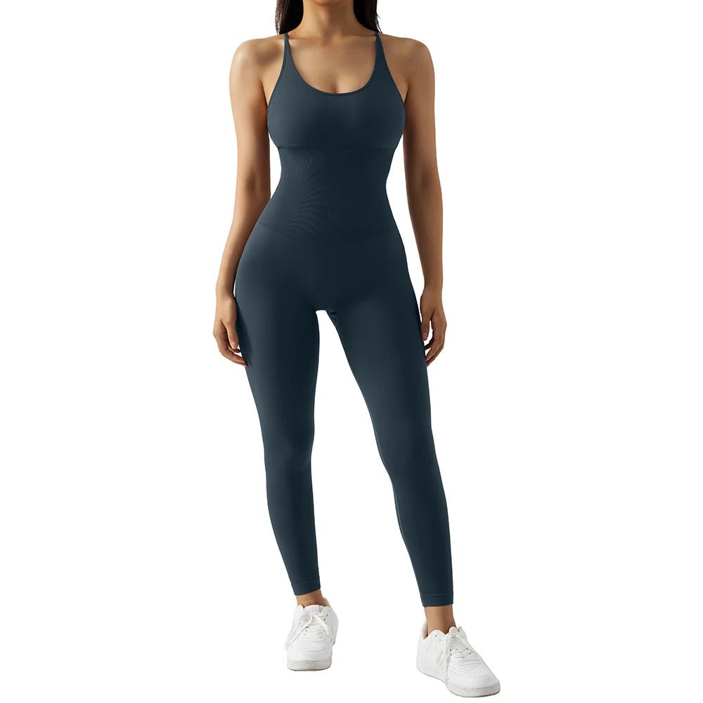 Bodycon Jumpsuit Women Full Seasons Casual Fitness Sporty Playsuit Sleeveless Slim Activewear All In One Jumpsuit Clothing Lady - Ammpoure Wellbeing