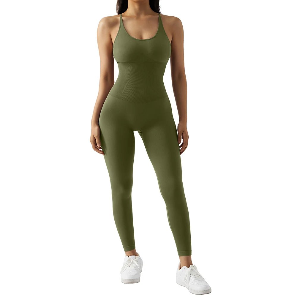 Bodycon Jumpsuit Women Full Seasons Casual Fitness Sporty Playsuit Sleeveless Slim Activewear All In One Jumpsuit Clothing Lady - Ammpoure Wellbeing