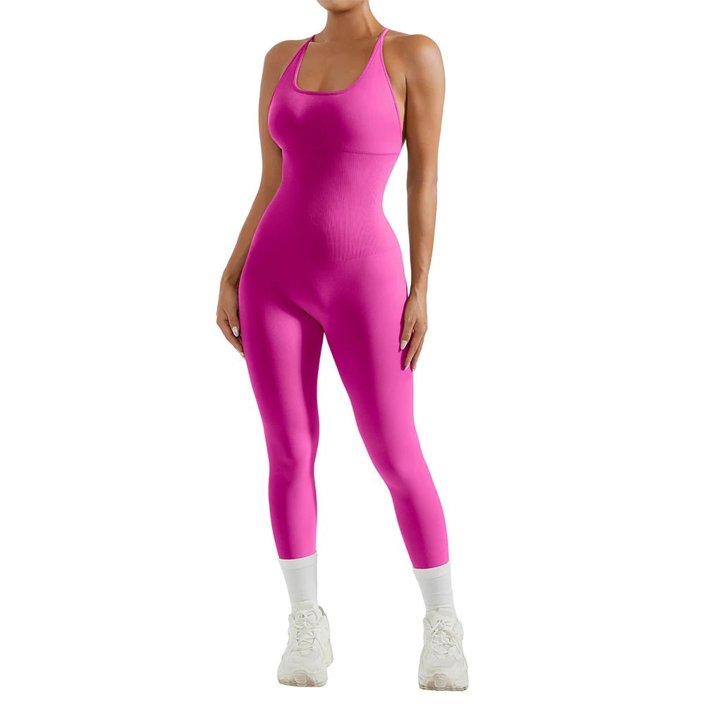 Bodycon Jumpsuit Women Full Seasons Casual Fitness Sporty Playsuit Sleeveless Slim Activewear All In One Jumpsuit Clothing Lady - Ammpoure Wellbeing