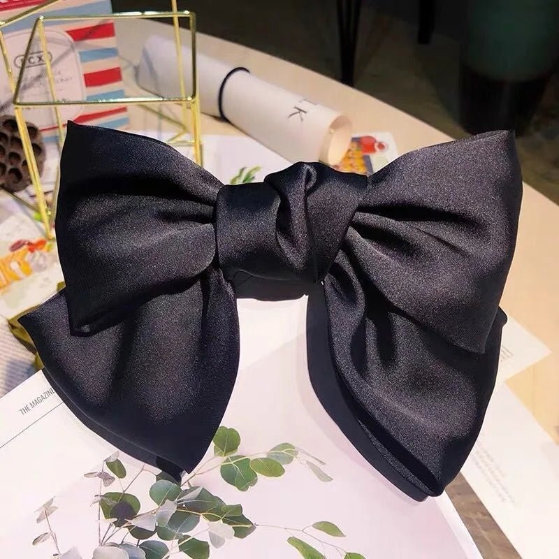 Bow Ribbon Hair Clip for Women Bowknot Barrettes Girls Solid Stain Spring Ponytail Clip Headband Hair Accessories Headwear Gift - Ammpoure Wellbeing